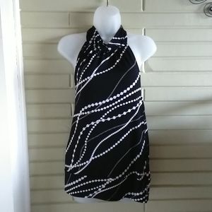 Black and white sexy halter
